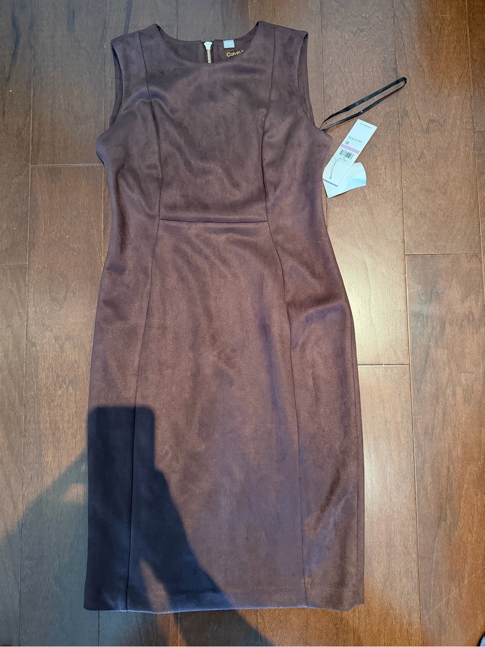 Calvin Klein Sleeveless Dark Brown Sheath Dress